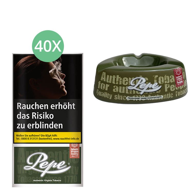 Pepe Dark Green 40 x 30g mit Aschenbecher