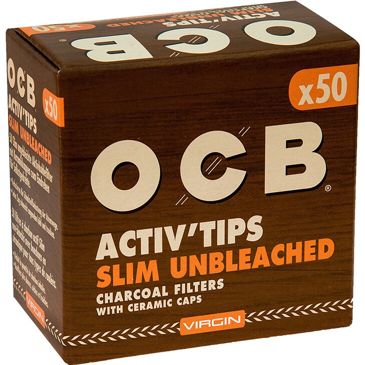 OCB Activ'Tips Slim Unbleached 7 mm 50 Stück