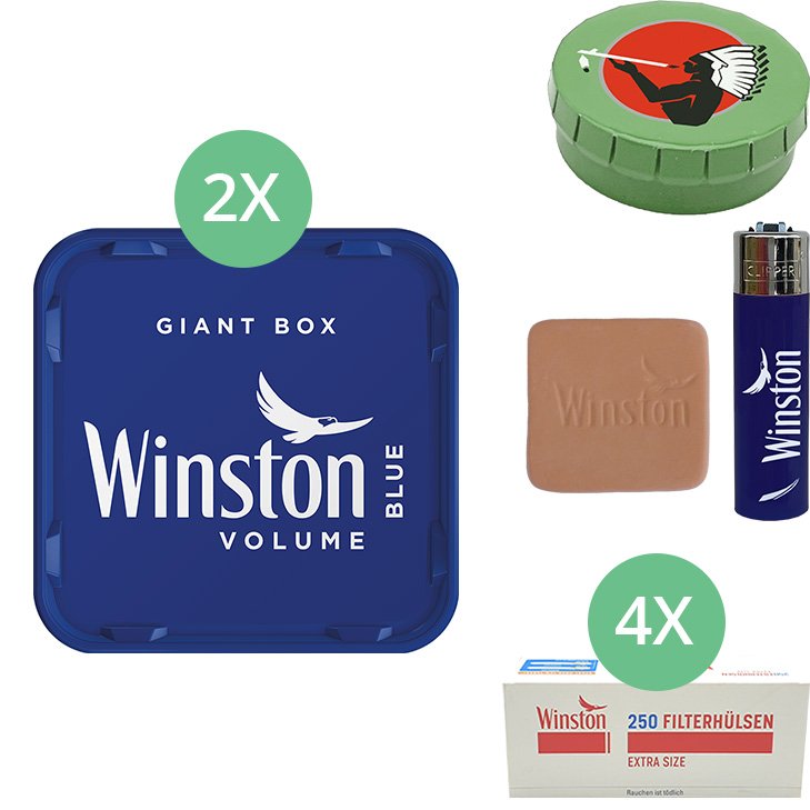 Winston Giant Box Blue 2 x 245 mit 1000 Extra Size Hülsen