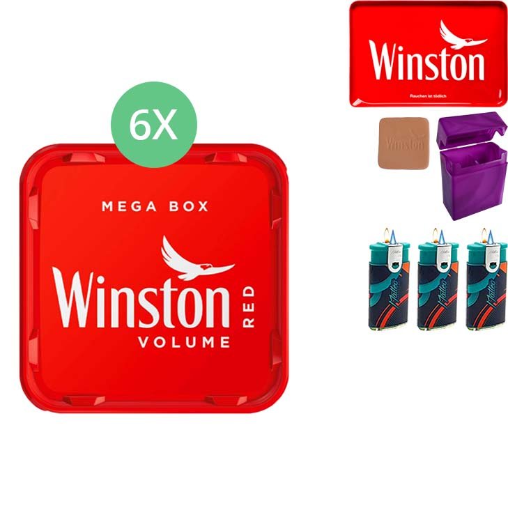 Winston Mega Box 6 x 140g mit Stopftablett