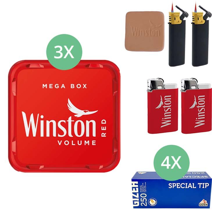 Winston Mega Box 3 x 140g mit 1000 King Size Hülsen
