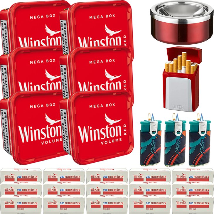 Winston Mega Box 6 x 140g mit 3000 King Size Hülsen