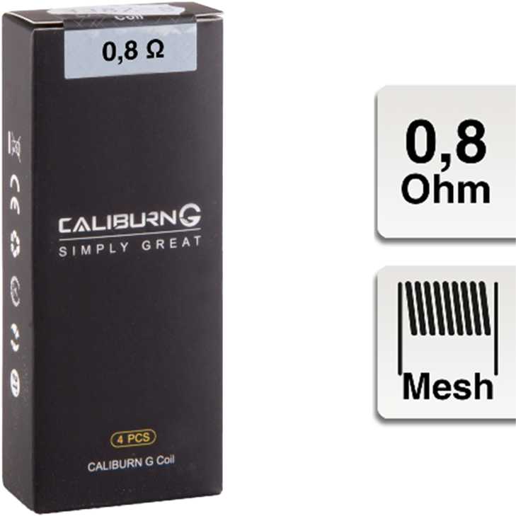 E-Clearomizercoil für Uwell Caliburn G - Meshed-H 0,8 Ohm 4 Stück