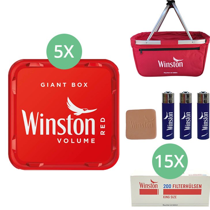 Winston Giant Box 5 x 260g mit 3000 King Size Hülsen