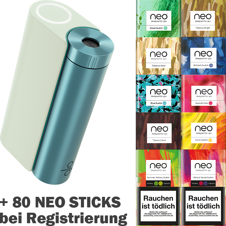 glo hyper x2 Mint/Bluegreen + gratis neo sticks