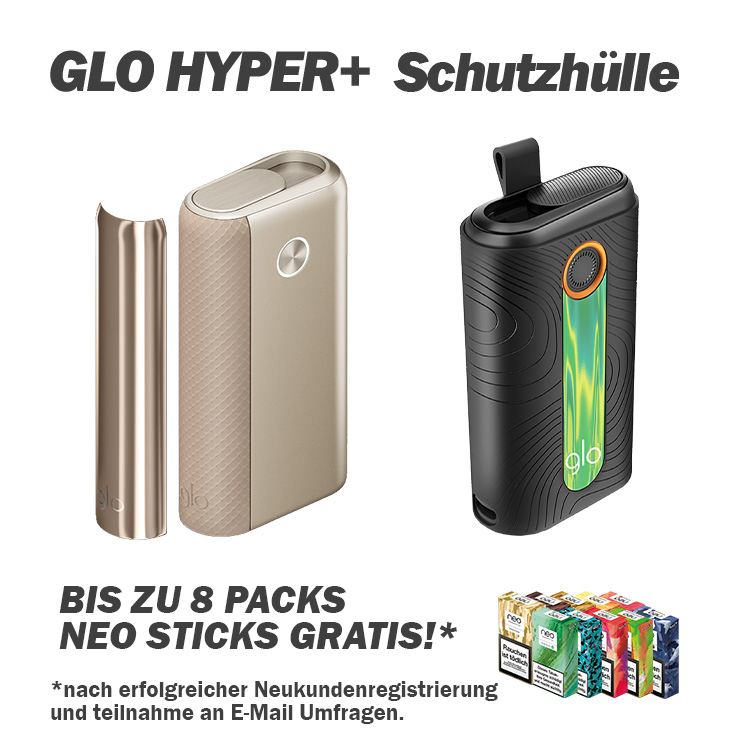 glo hyper+ UNIQ Gold Starter Kit + gratis neo sticks mit SLEEVE Solar