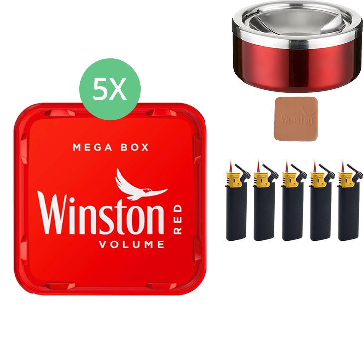 Winston Mega Box 5 x 125g mit Kippaschenbecher