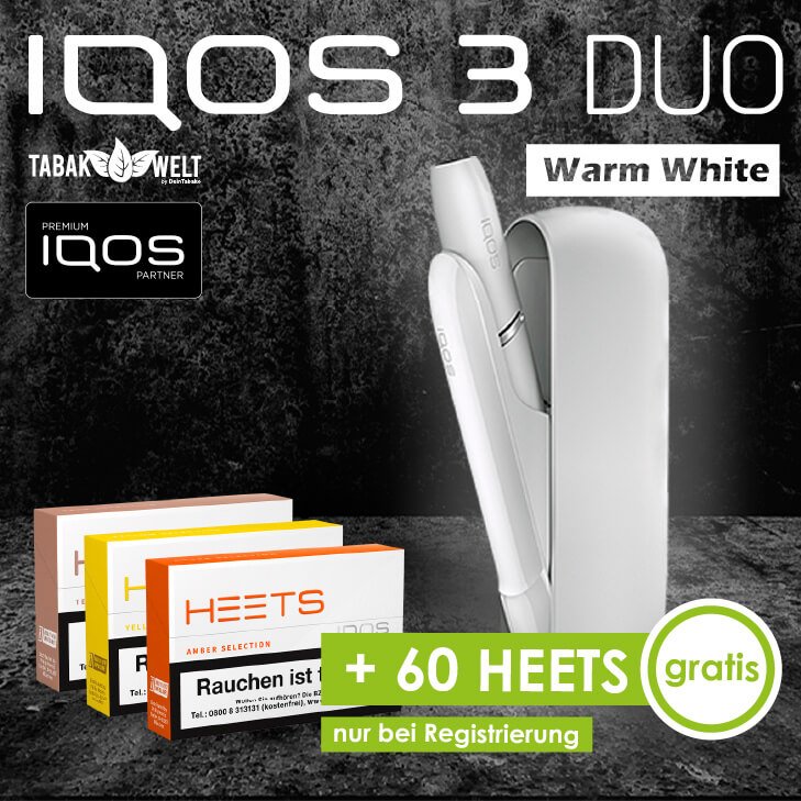 IQOS™ 3 DUO Starterkit Warm White + 60 Heets