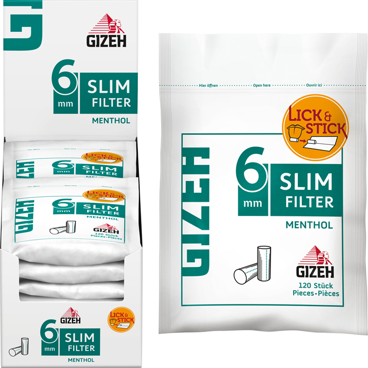 Gizeh Slim Filter Menthol 6mm 10 x 120 Stück