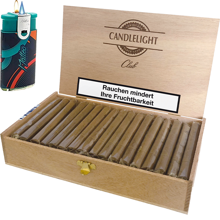 Candlelight Club Sumatra 1 x 50 Zigarren mit Duo Feuerzeug