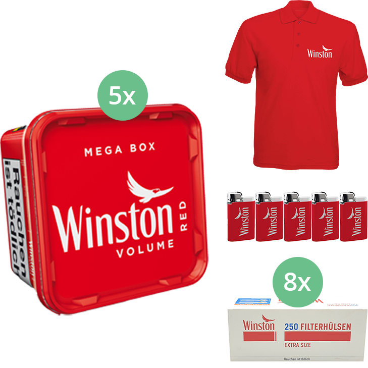 Winston Mega Box 5 x 140g mit 2000 Hülsen