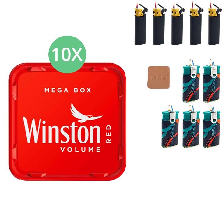 Winston Mega Box 10 x 125g mit Feuerzeugen