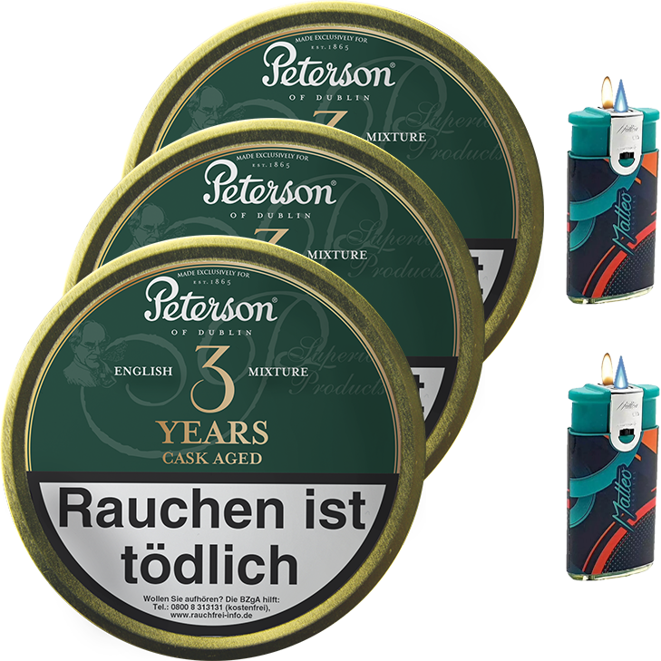 Peterson 3 Years Cask Ages English Mixture 3 x 50g 