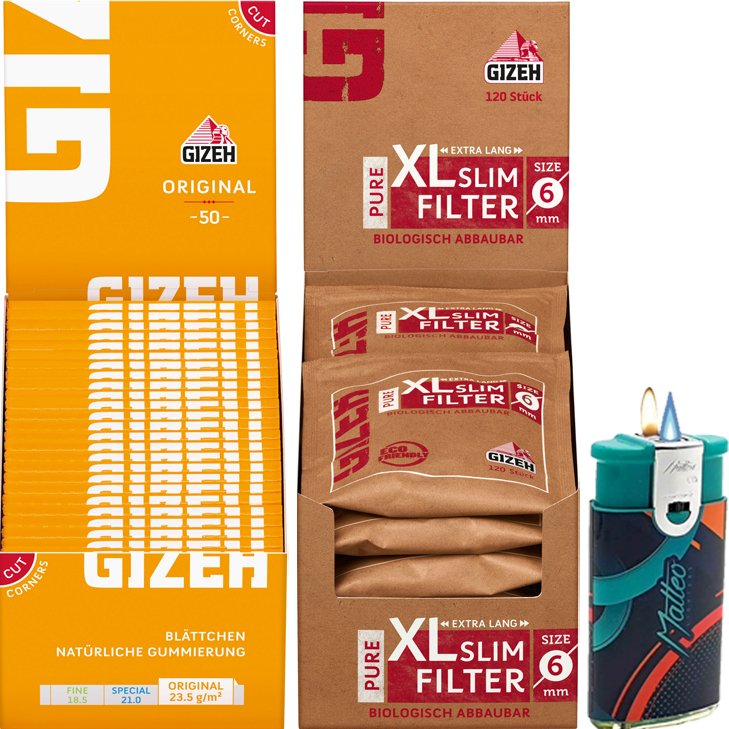 Gizeh Original mit Gizeh Pure XL Slim Filter 6 mm