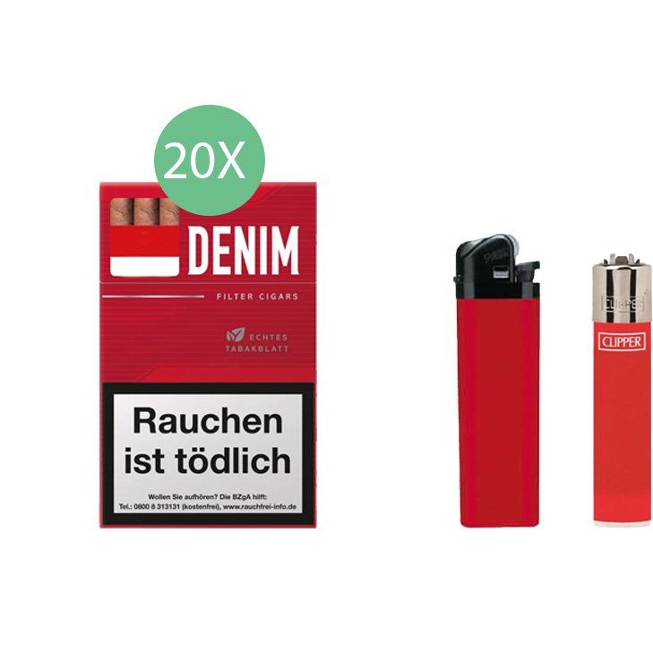 Denim Red Zigarillos mit Filter (2 Stangen) 20 x 17 Stück