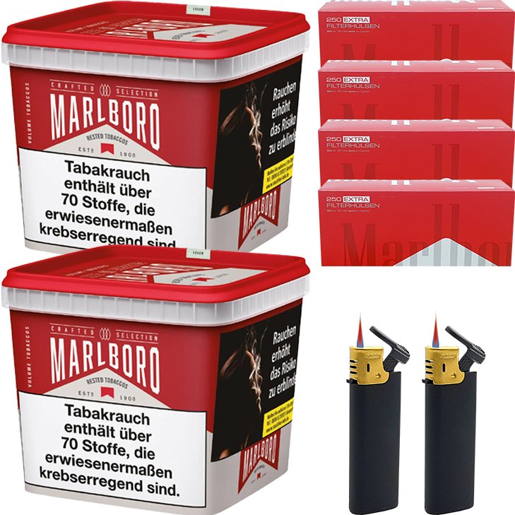Marlboro Crafted Selection 2 x 300g mit 1000 Extra Size Hülsen