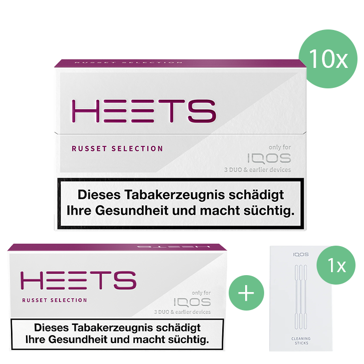IQOS HEETS Russet Stange (10er Packung) + IQOS Cleaning Sticks