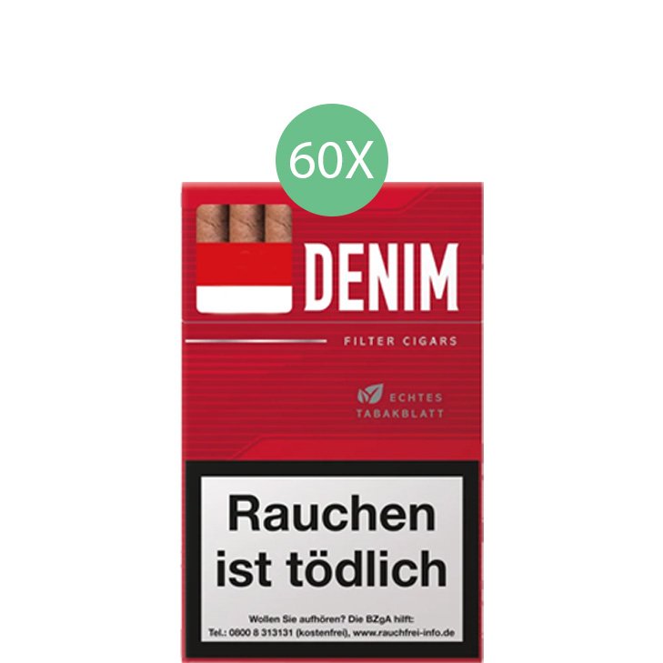 Denim Red Zigarillos mit Filter (6 Stangen) 60 x 17 Stück
