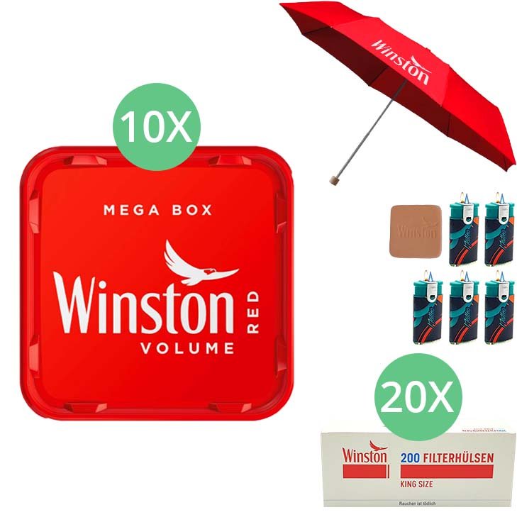 Winston Mega Box 10 x 155g mit 4000 King Size Hülsen