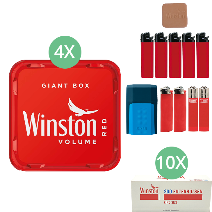 Winston Giant Box 4 x 220g mit 2000 King Size Filterhülsen