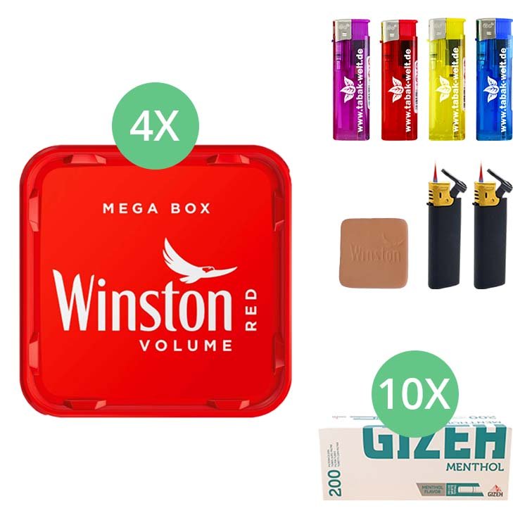 Winston Mega Box 4 x 125g mit 2000 Menthol Hülsen