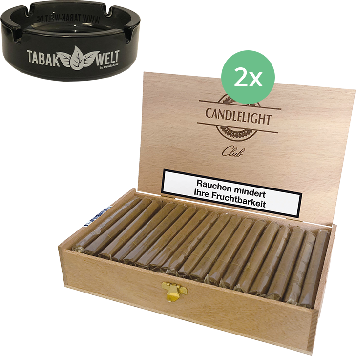 Candlelight Club Sumatra 2 x 50 Zigarren mit Aschenbecher