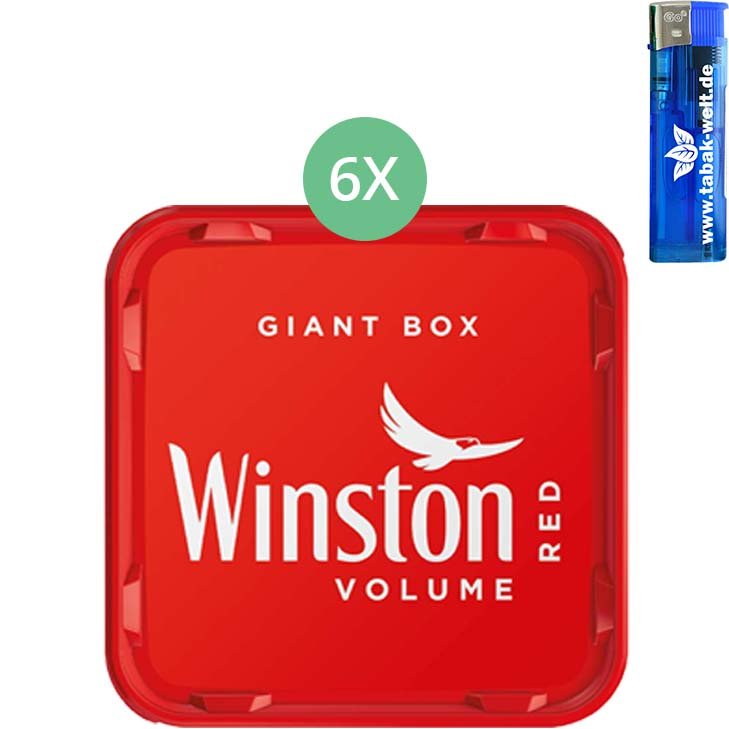 Winston Giant Box 6 x 220g mit Feuerzeug