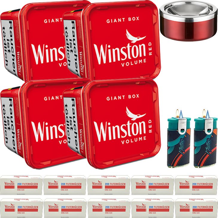 Winston Giant Box 4 x 230g mit 2000 King Size Hülsen