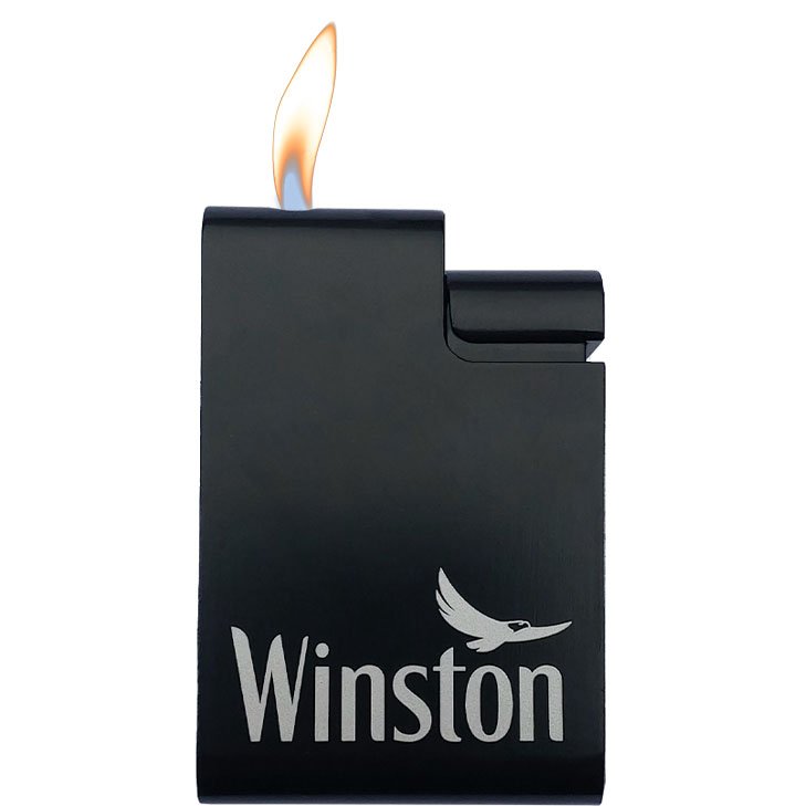 Winston Metall Feuerzeug Schwarz