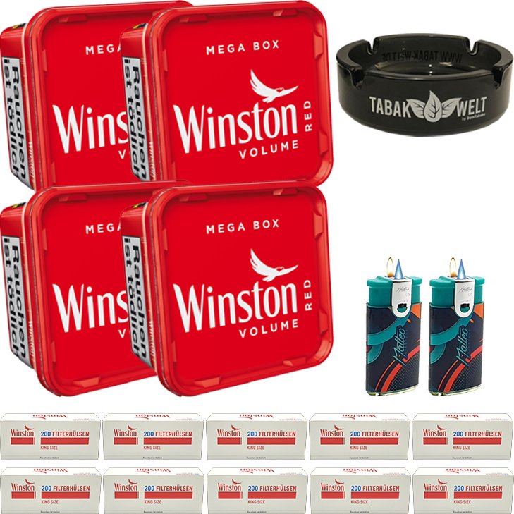Winston Mega Box 4 x 125g mit 2000 King Size Hülsen