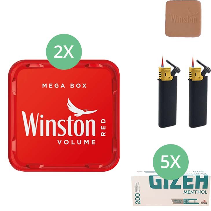 Winston Mega Box 2 x 140g mit 1000 Menthol Hülsen