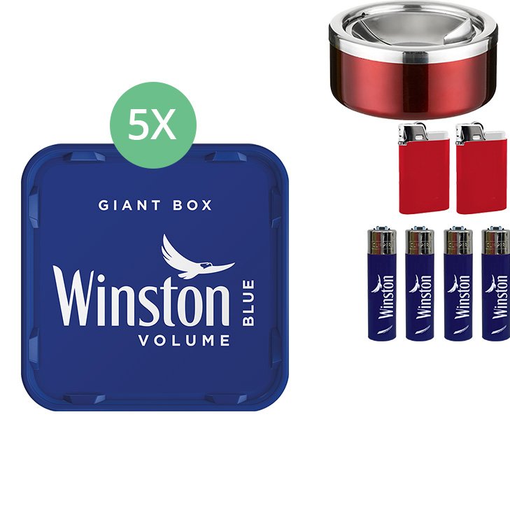 Winston Giant Box Blue 5 x 245g mit Aschenbecher
