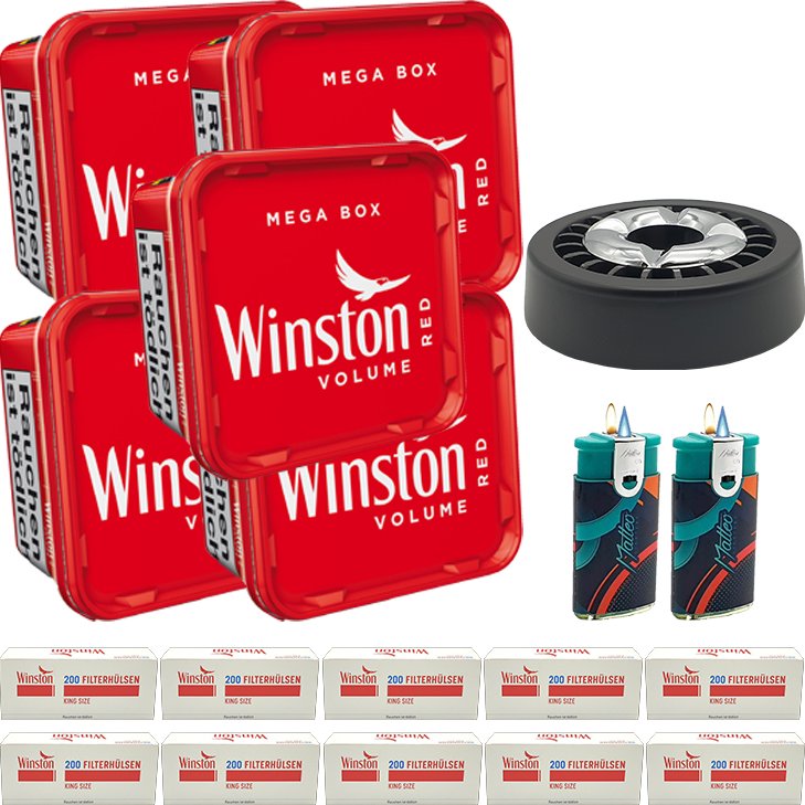 Winston Mega Box 5 x 155g mit 2000 King Size Hülsen