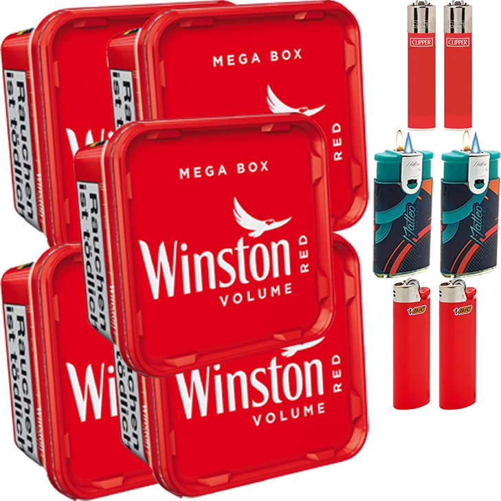 Winston Mega Box 5 x 140g mit Feuerzeugen