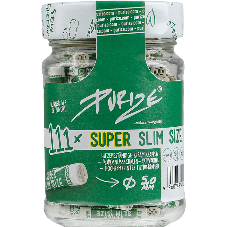 Purize Glas Super Slim Size 111 Stück Weiß