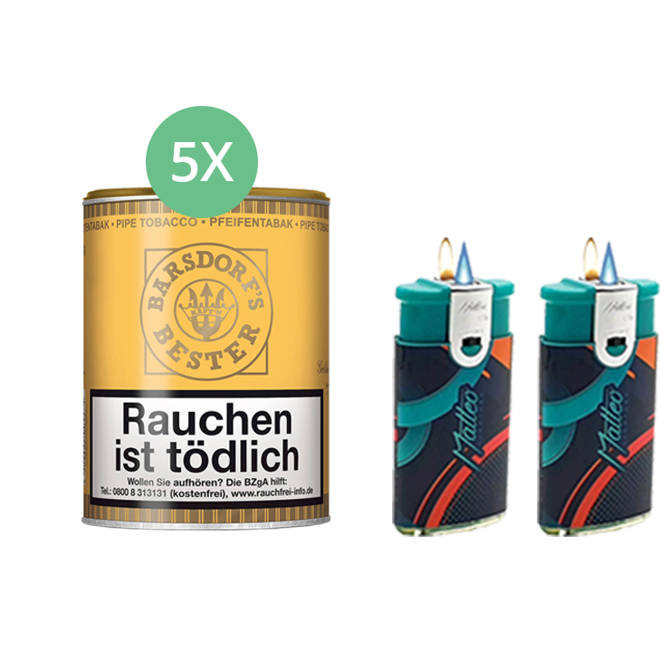 Barsdorf´s Bester Honey & Rum / Gold 5x 160g Pfeifentabak 2 x Feuerzeugen