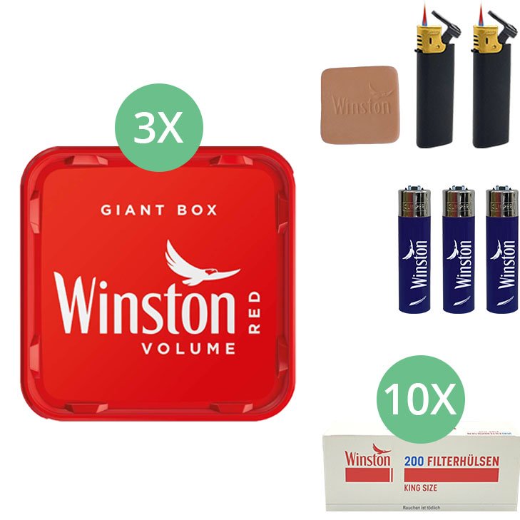 Winston Giant Box 3 x 260g mit 2000 King Size Hülsen