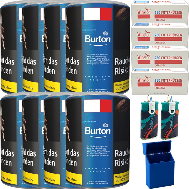 Burton Blue / Blau 8 x 120g mit 1000 Extra Size Hülsen