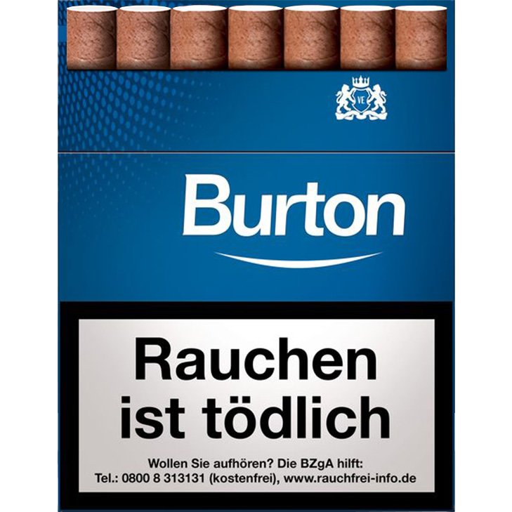 Burton Blue Zigarillos mit Filter (6 Stangen) 48 x 25 Stück