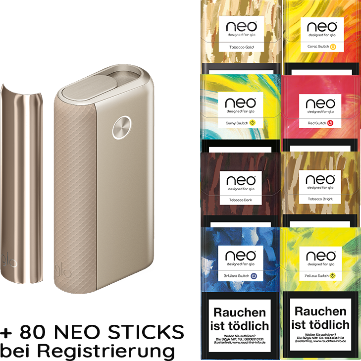 glo hyper+ UNIQ Gold Starter Kit + Gratis neo Sticks
