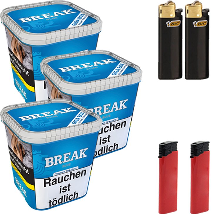 Break Blue 3 x 220g mit Feuerzeugen