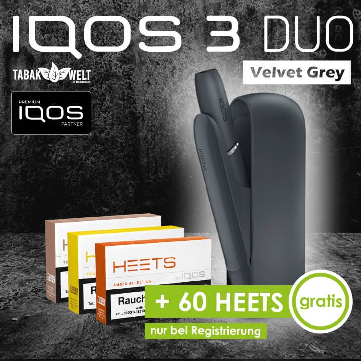 IQOS™ 3 DUO Starterkit Velvet Grey + 60 Heets