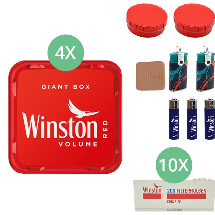 Winston Giant Box 4 x 220g mit 2000 King Size Hülsen
