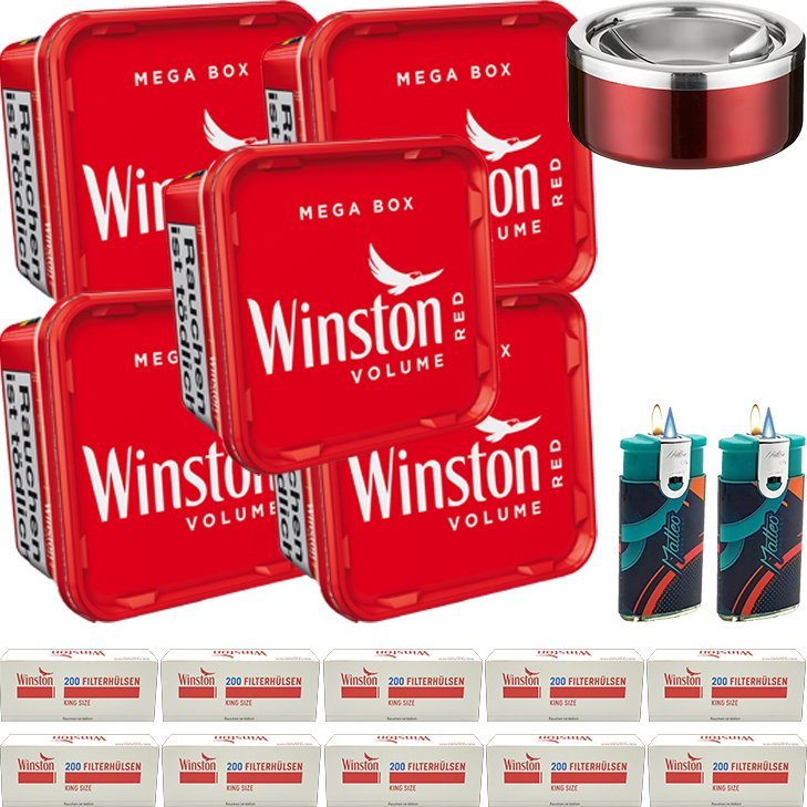 Winston Mega Box 5 x 125g mit 2000 King Size Hülsen
