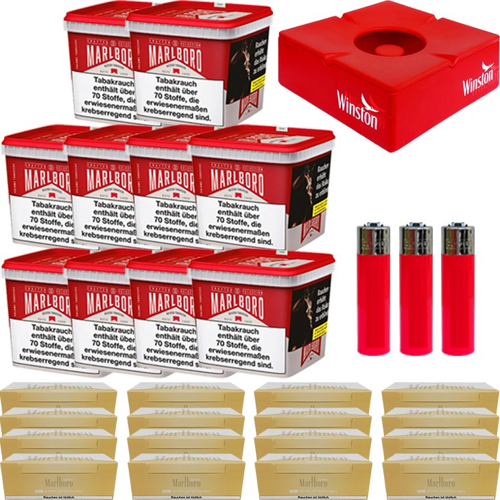 Marlboro Crafted Selection 10 x 235g mit 4000 Gold Extra Hülsen
