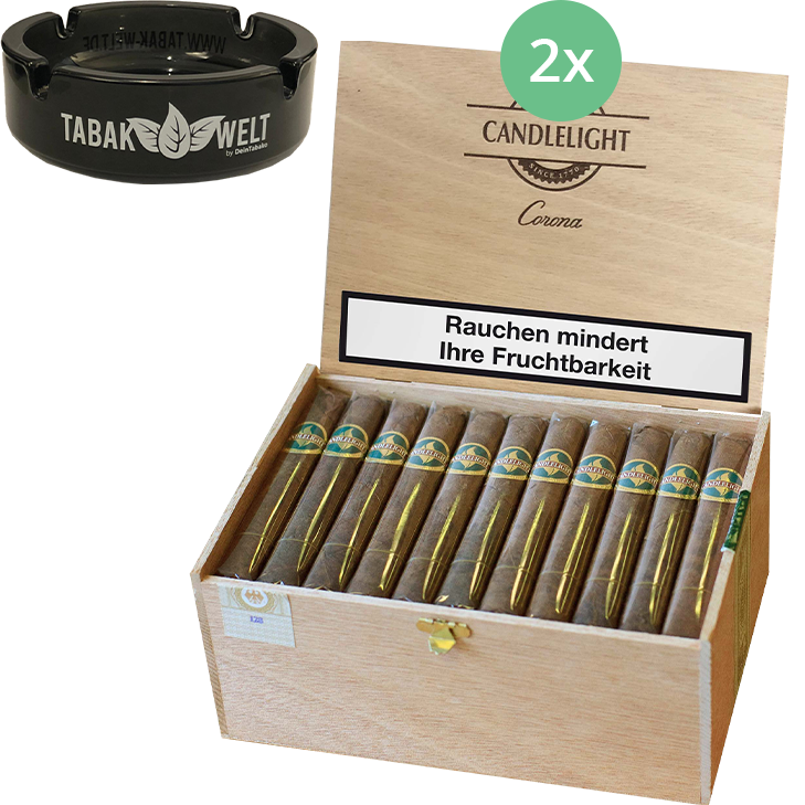 Candlelight Corona Brasil 2 x 50 Zigarren mit Aschenbecher