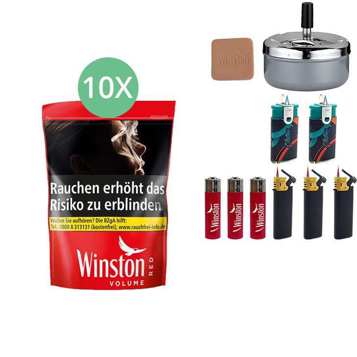 Winston Red 10 x 110g mit Aschenbecher