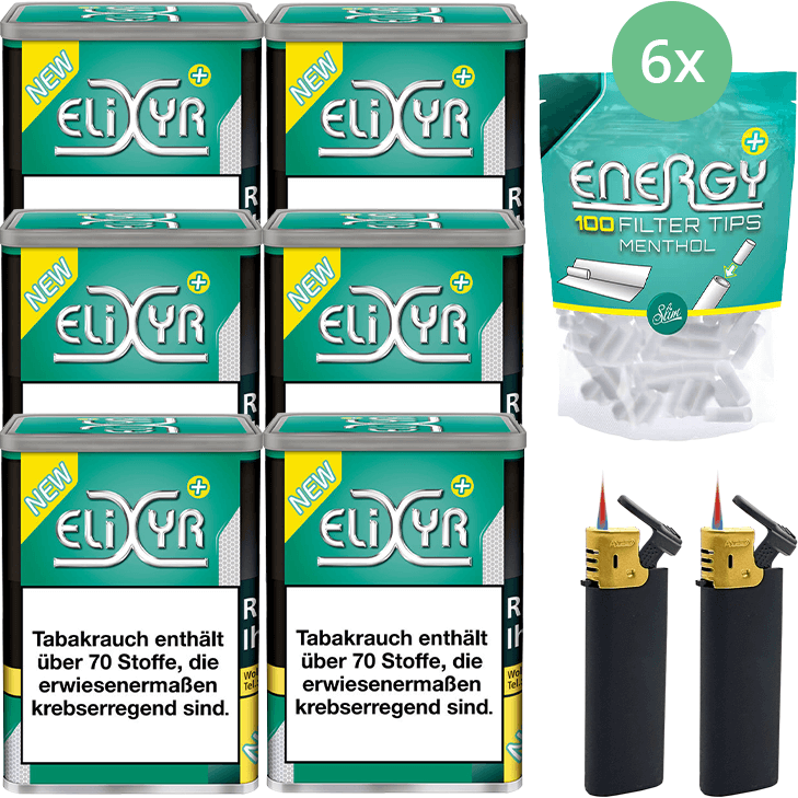 Elixyr Plus 6 x 115g mit Energy Plus Filter Menthol