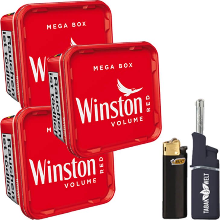 Winston Mega Box 3 x 155g mit Feuerzeuge