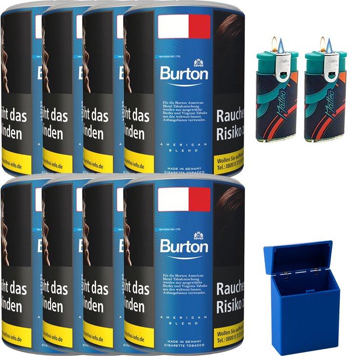 Burton Blue / Blau 8 x 120g mit Duo Feuerzeugen